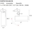 MAXLIGHT C0209 LAMPA SUFITOWA SHINEMAKER BIAŁA- ŚCIEMNIALNA