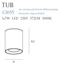 MAXLIGHT C0211 LAMPA SUFITOWA TUB OKRĄGŁY CZARNY + PIERŚCIEŃ OZDOBNY ZŁOTY